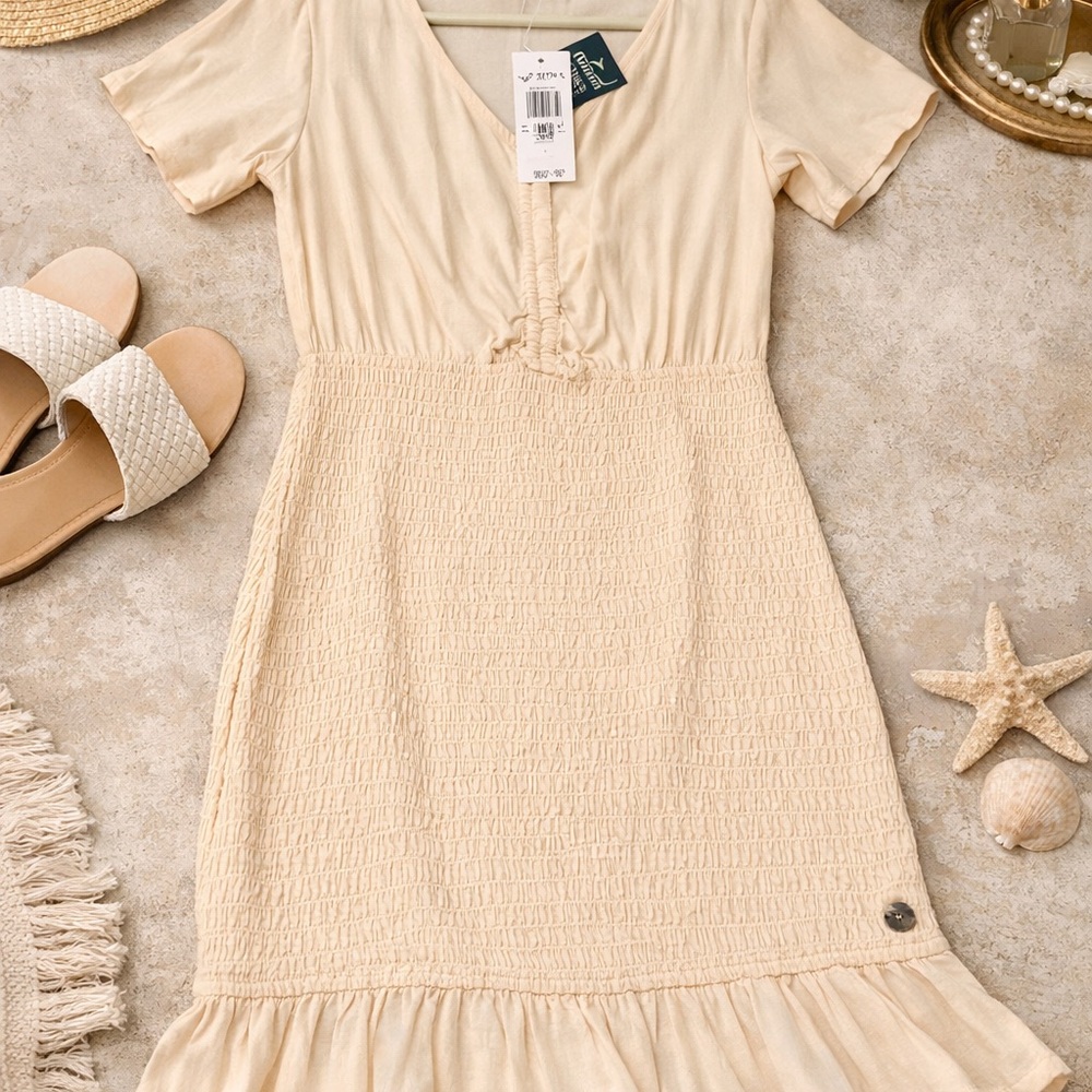 🤍✨ Roxy “Island View” Smocked Midi Dress | New With Tags | Size L - Picture 9 of 9